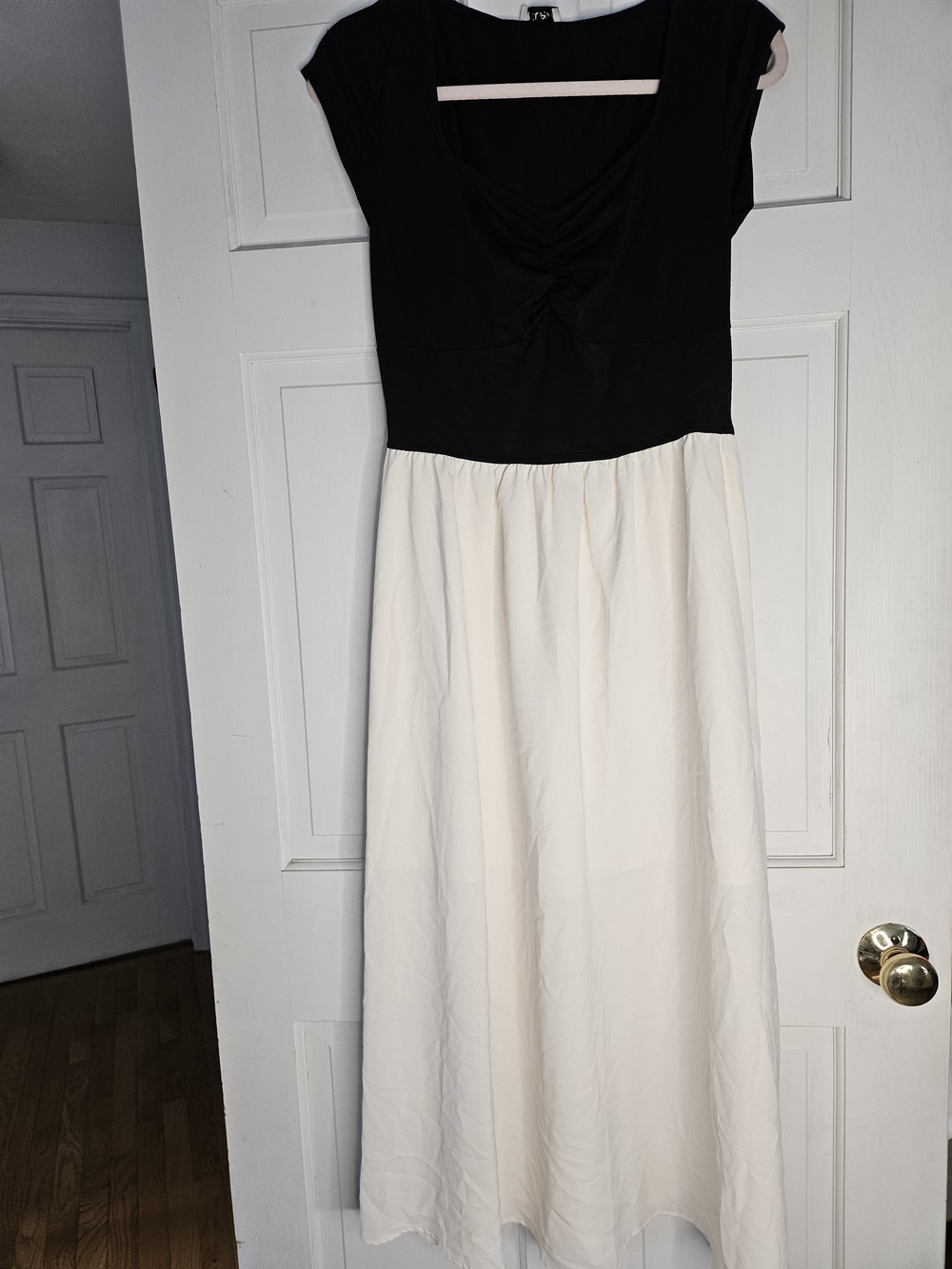 Cupshe Black and White Two-Tone Maxi Dress#H
